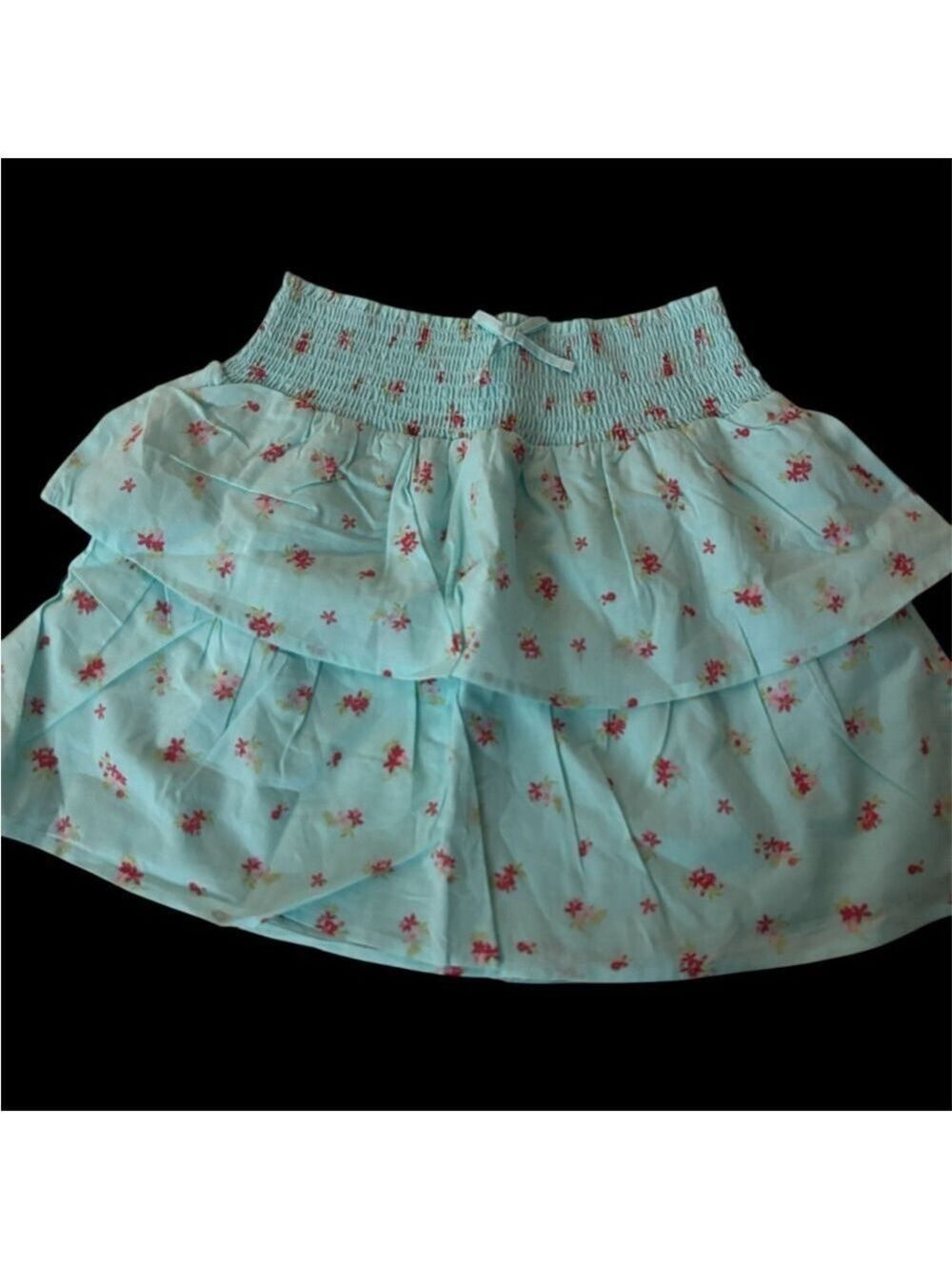 The Children's Place Girls Skirt Aqua Floral Size 14 - Picture 3 of 7